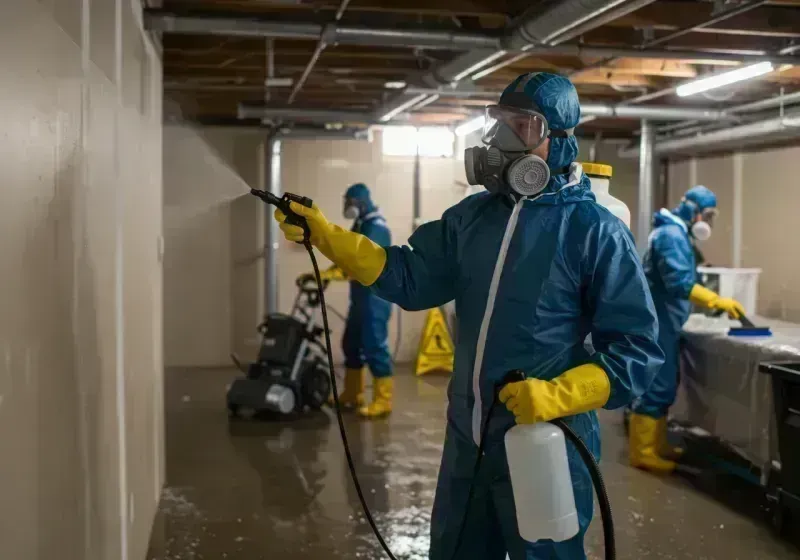 Basement Sanitization and Antimicrobial Treatment process in Lakewood Shores, IL