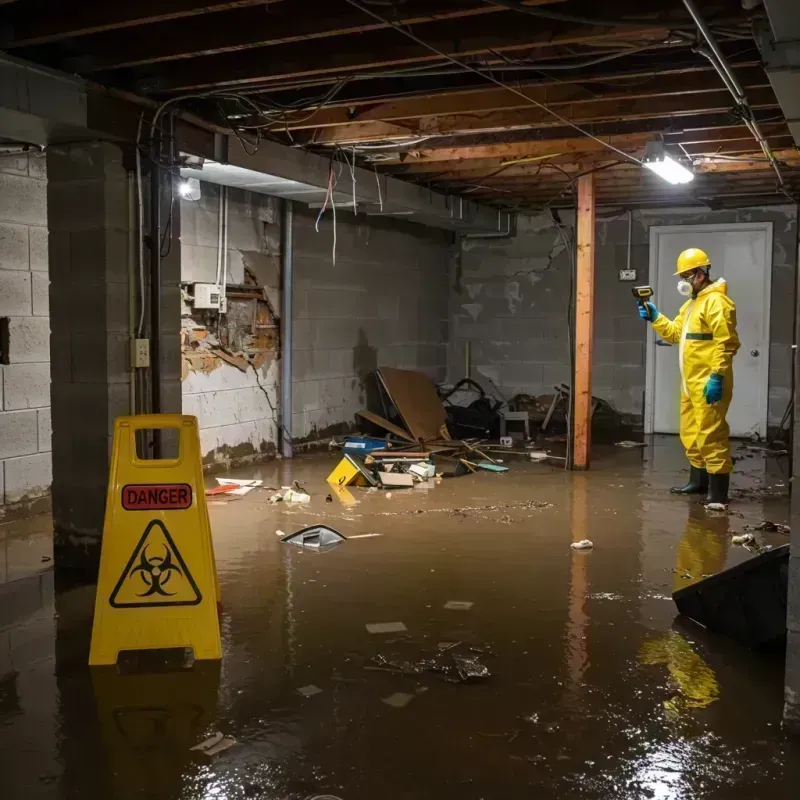 Flooded Basement Electrical Hazard in Lakewood Shores, IL Property